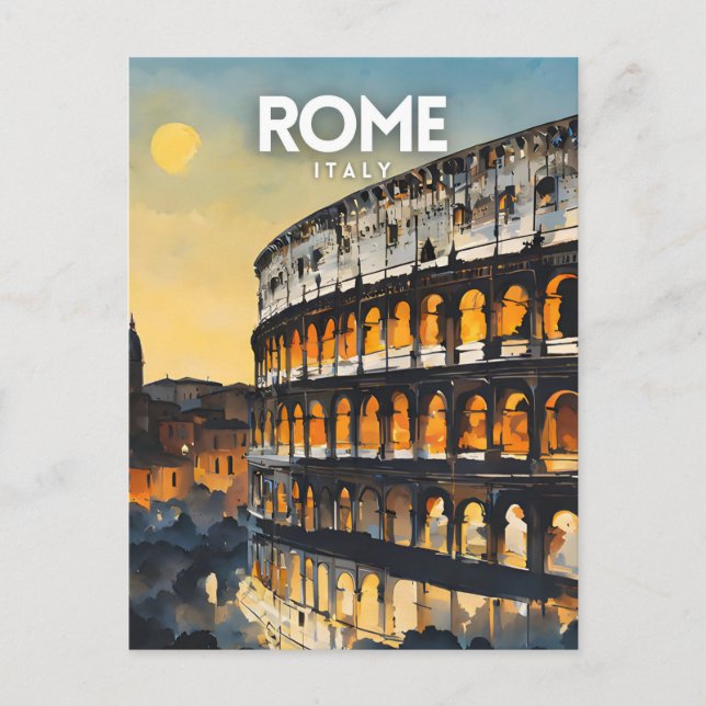 Postal Nostálgico de viajes de Roma (Anverso)