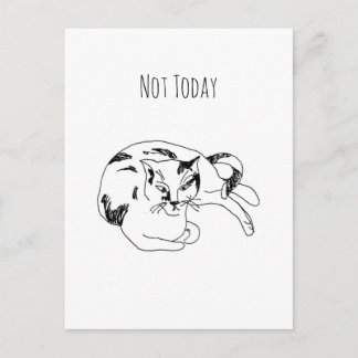 Postal Not Today Cat – Funny Minimalist Line Art Drawing