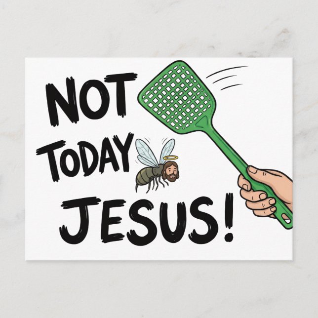 Postal Not Today Jesus (Anverso)