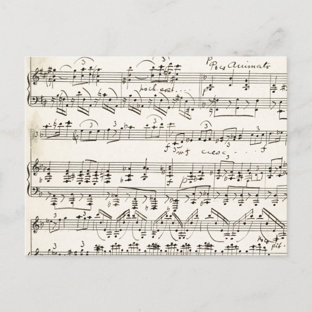 Postal Notación musical partitura antigua  (Anverso)