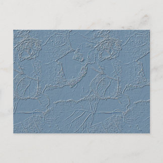 Postal Note card in blue abstract leaf nature design 