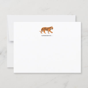 Postal Notecard plano de tigre