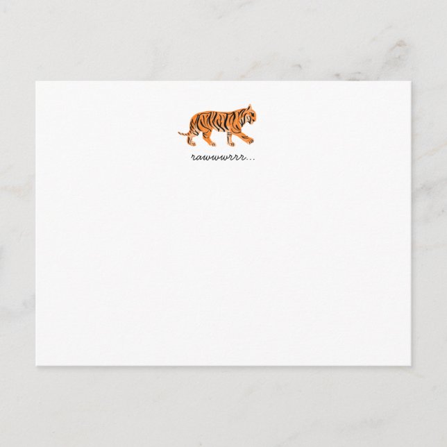 Postal Notecard plano de tigre (Anverso)