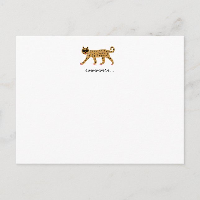 Postal Notecard plano de tigre (Anverso)