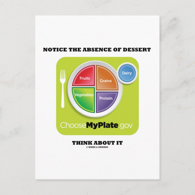 Postal Noten La Ausencia De Postre Piensen En Esto (Anverso)