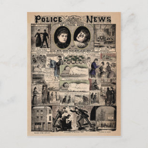 Postal Noticias policiales ilustradas Jack the Ripper