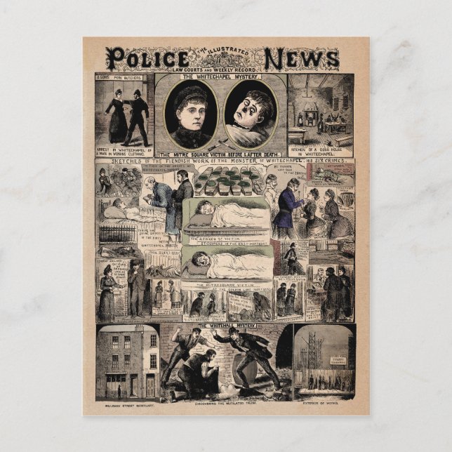 Postal Noticias policiales ilustradas Jack the Ripper (Anverso)