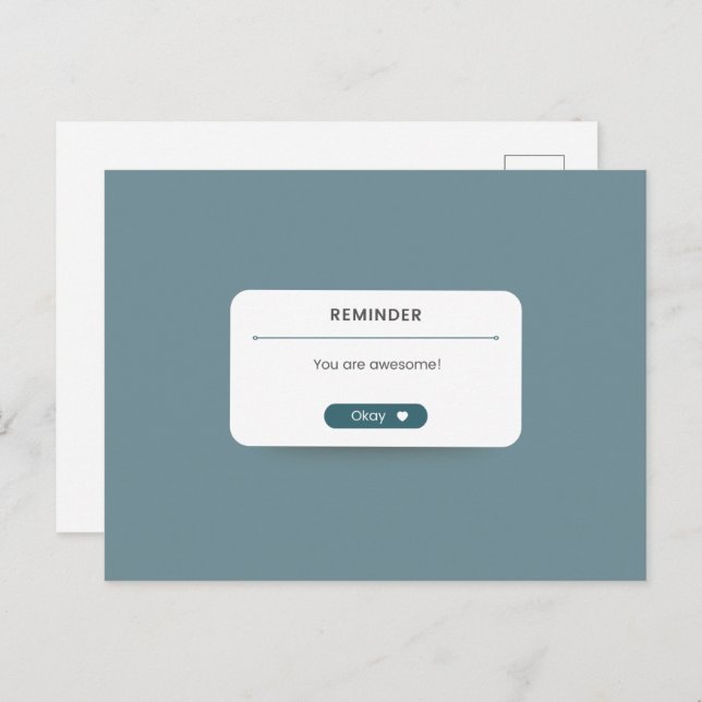 Postal Notificación de medios sociales de amistad motivac (Anverso / Reverso)