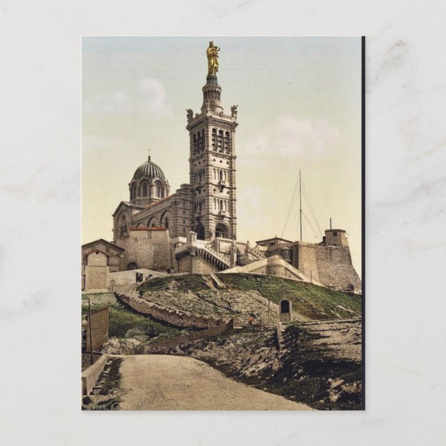 Postal Notre Dame de la Garde II, Marsella, Francia (Anverso)