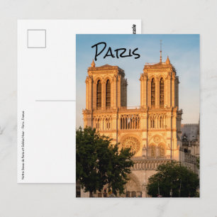 Postal Notre Dame de París a la Hora Dorada - París, Fran