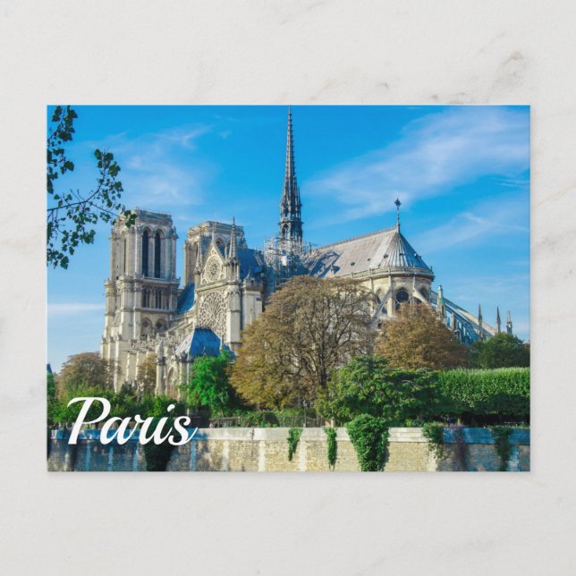 Postal Notre Dame de París en Francia (Anverso)