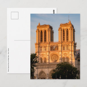 Postal Notre Dame de París en hora dorada - París, Franci