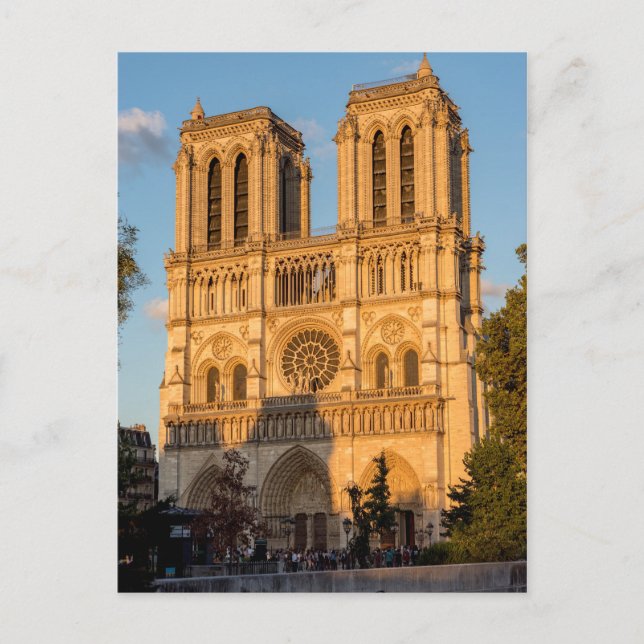 Postal Notre Dame de París en hora dorada - París, Franci (Anverso)