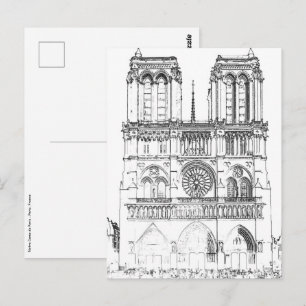 Postal Notre Dame de París - París, Francia