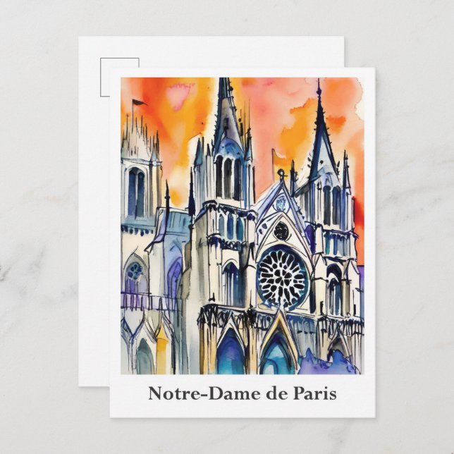Postal Notre-Dame de Paris - Viaje acuático en Francia (Anverso / Reverso)