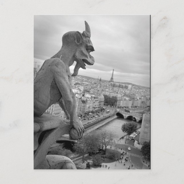 Postal Notre Dame Gargoyle Postcard (Anverso)