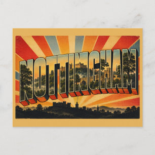 Postal Nottingham Inglaterra Arte de Viaje Vintage