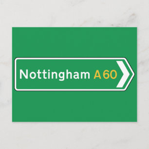 Postal Nottingham, Rótulo de carreteras del Reino Unido