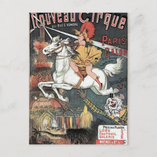 Postal Nouveau Cirque Revuew Teatro Retro Hippique