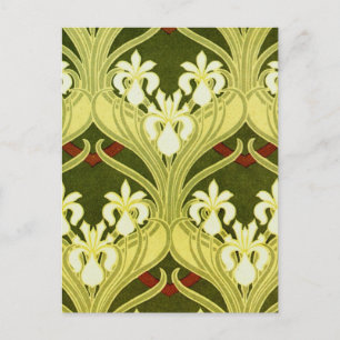 Postal Nouveau en verde de primavera