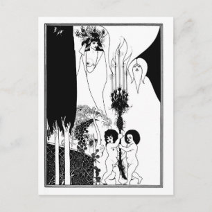 Postal Nouveau gótico Salome del arte del gótico blanco y