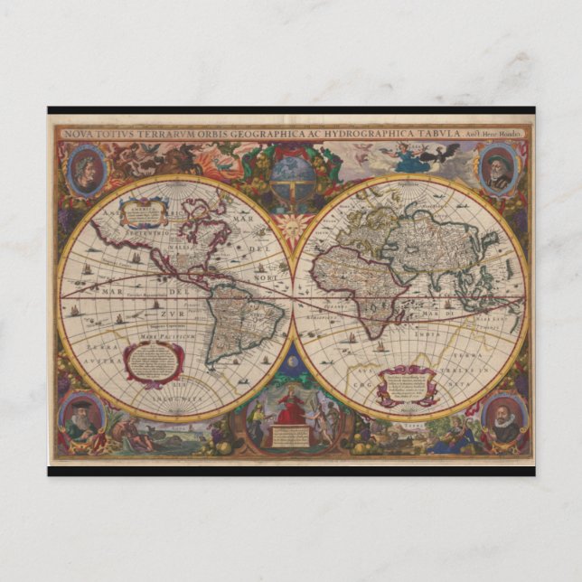 Postal Nova Totius Terrarum Orbis Geographica 1633 (Anverso)