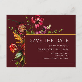 Postal Noveau Flowers Wedding Save the Date QR Code