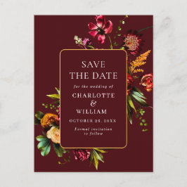 Postal Noveau Flowers Wedding Save the Date QR Code