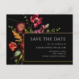 Postal Noveau Flowers Wedding Save the Date QR Code