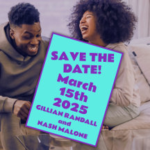 Novecientos púrpura en el Verde azulado Boda Save-