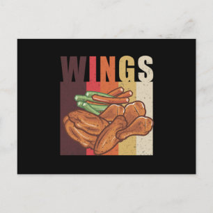 Postal Novedad divertida para la imprenta de Ala de Pollo