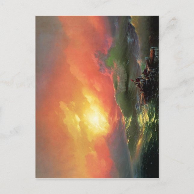 Postal Novena Ola (1850), de Ivan Aivazovsky. Aceite  (Anverso)