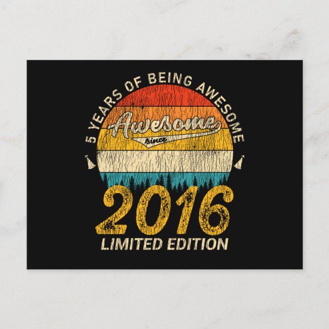 Postal Noveno regalo de cumpleaños 2016 retro asombroso (Anverso)