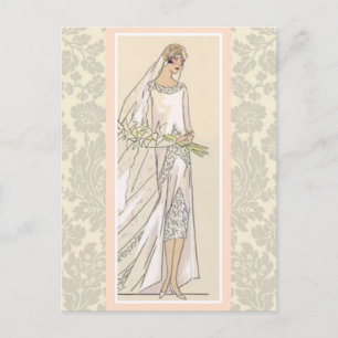 Postal Novia Art Deco