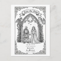 Novia Caballero Gótico Medieval Save The Date
