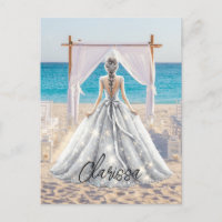 Novia Día de la Boda Playa Boda Vestido Elegante N