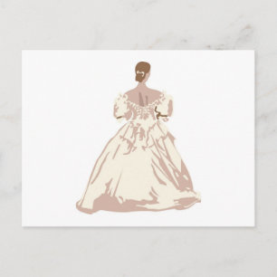 Postal Novia en traje de estilo antiguo