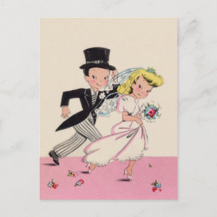 Postal Novia fugitiva y Groom