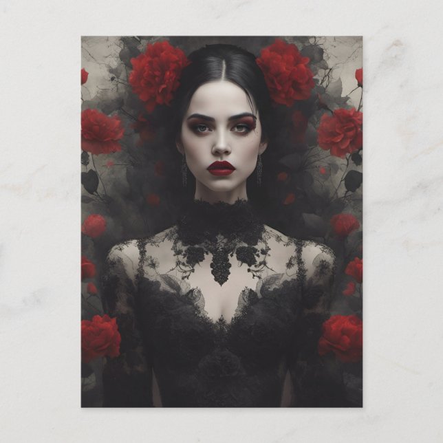 Postal Novia gótica (Anverso)