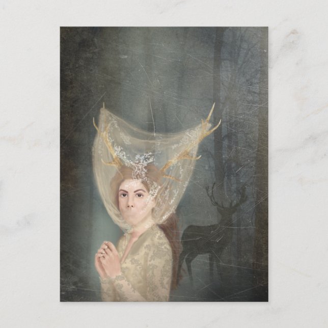 Postal Novia, romance gótico, fantasía (Anverso)