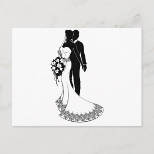 Postal Novia y Boda Groom Silhouette