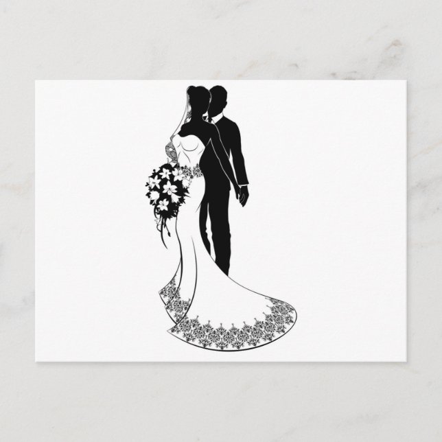 Postal Novia y Boda Groom Silhouette (Anverso)
