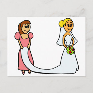 Postal Novia y empleada del Personalizado de Honor