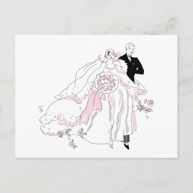 Postal Novia y Groom de los años 20 (Anverso)