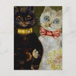 Postal “Novia y Novio” por Louis Wain