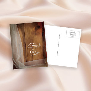 Postal Novias Veil Barn Wood Country Wedding Gracias