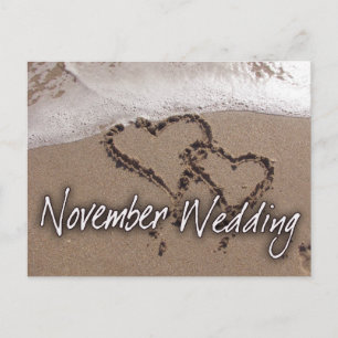 Postal Noviembre Boda de destino de playa