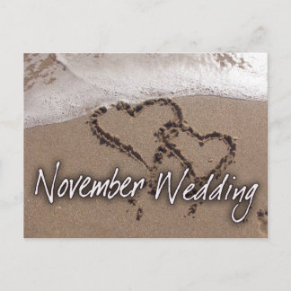 Postal Noviembre Boda de Destino de Playa