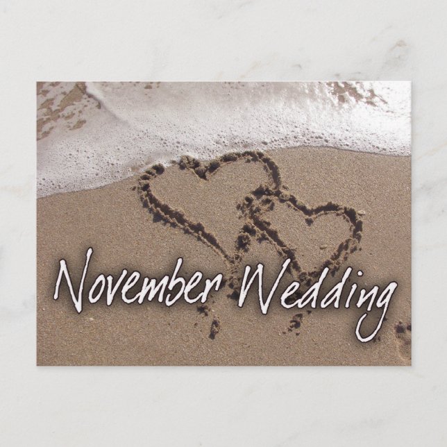 Postal Noviembre Boda de Destino de Playa (Anverso)
