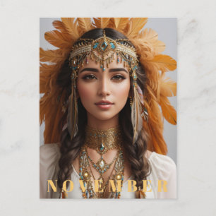 Postal *~* NOVIEMBRE Topacio Dorado  AP53 Boho Piedra de 